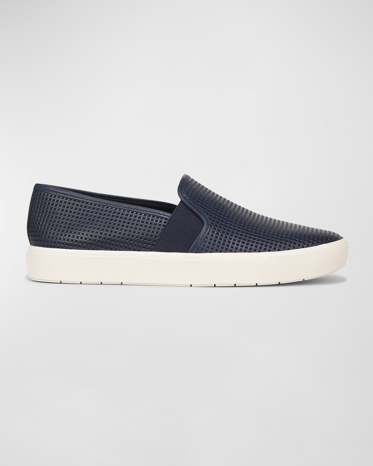 VINCE BLAIR PERFORATED LEATHER SLIP-ON SNEAKERS