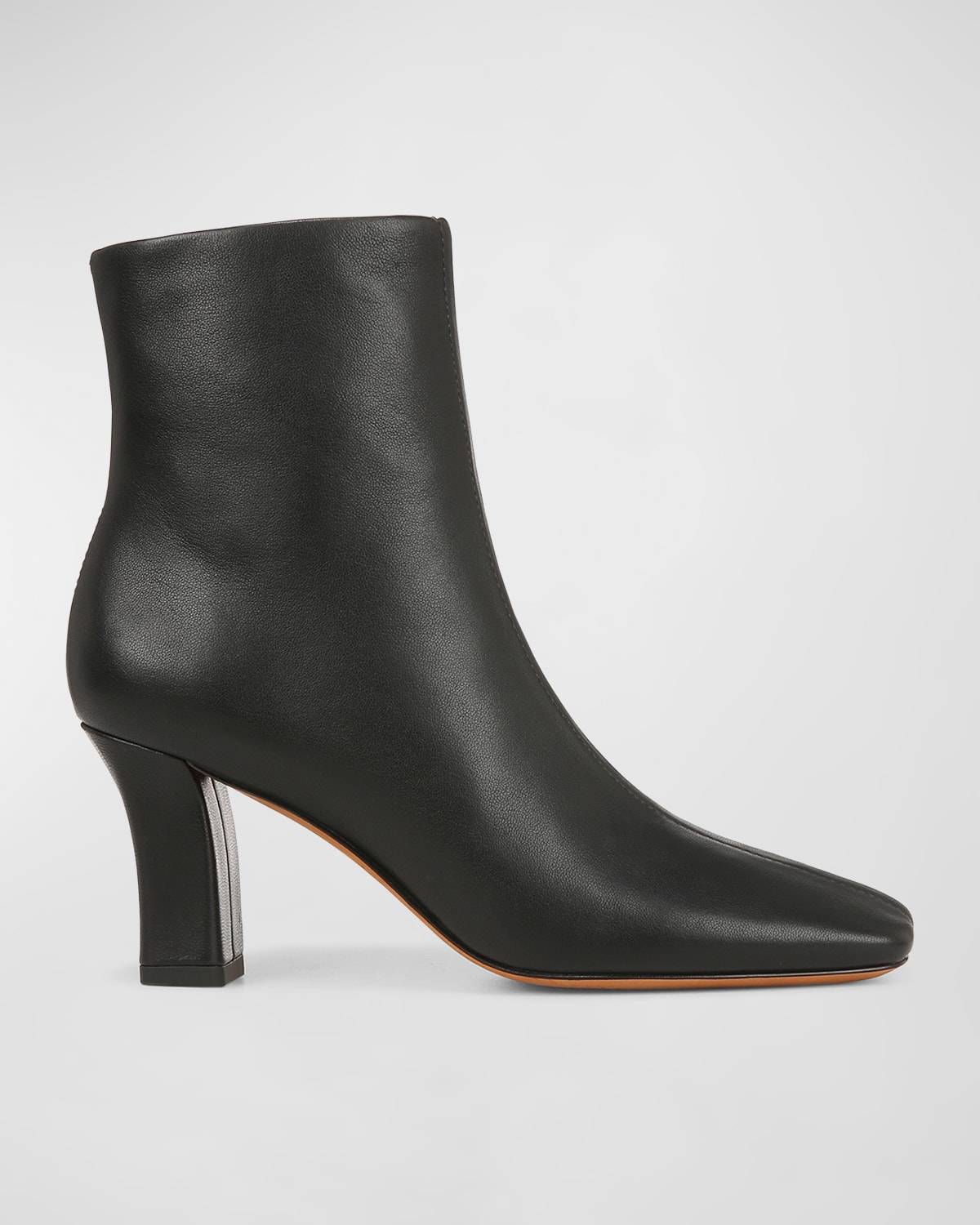 Vince Charli Leather Zip Ankle Boots In Black