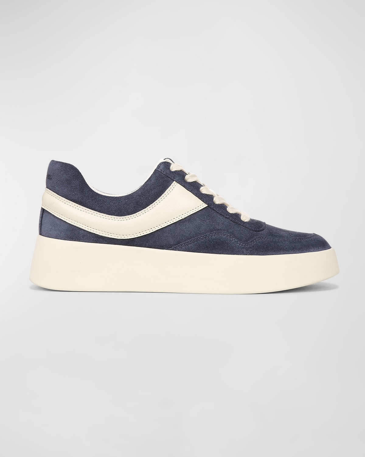 Vince Warren Mixed Leather Court Sneakers In Midnight