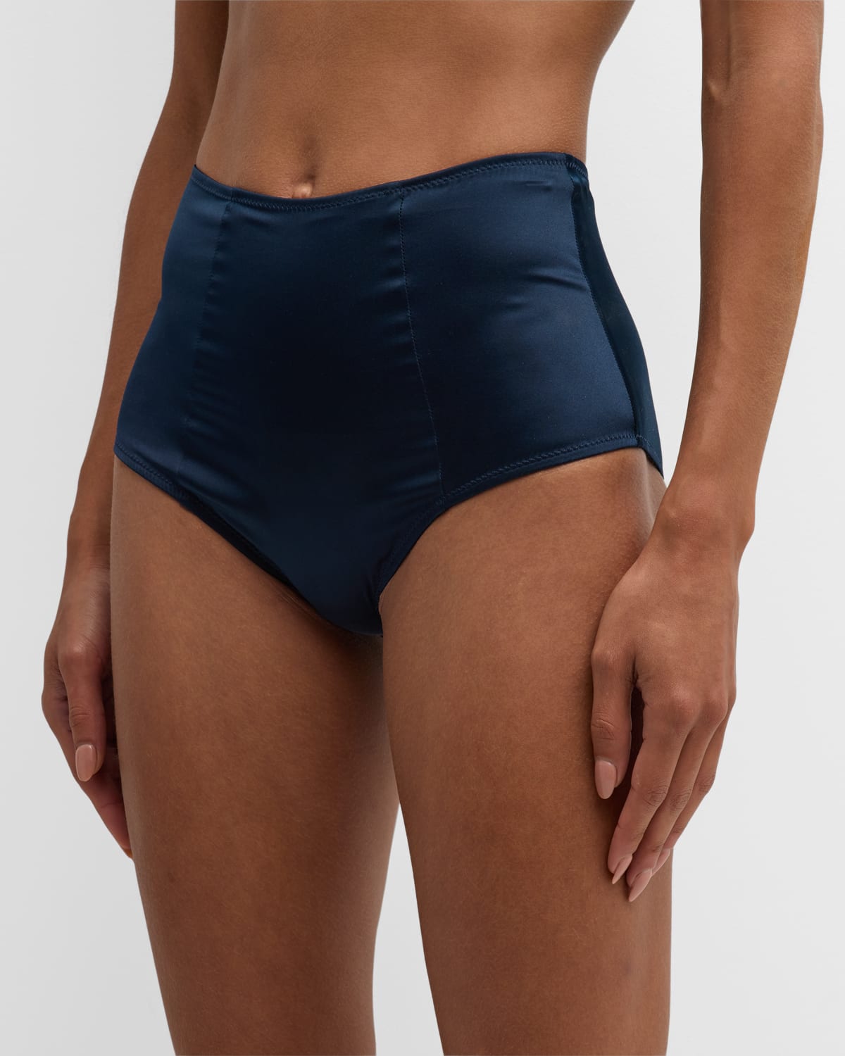 Kiki De Montparnasse Women's Tous Les Jours High-waist Stretch-silk Brief In French Navy