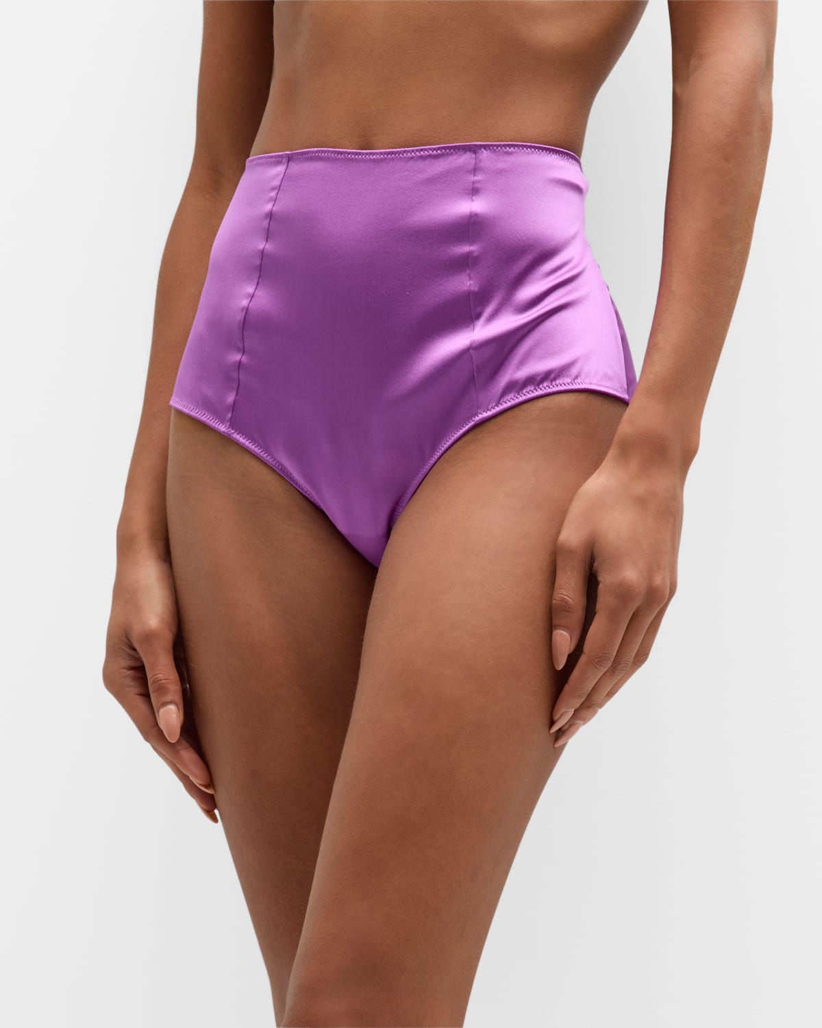 Kiki De Montparnasse Tous Les Jours High-rise Stretch Silk Panties In French Violet