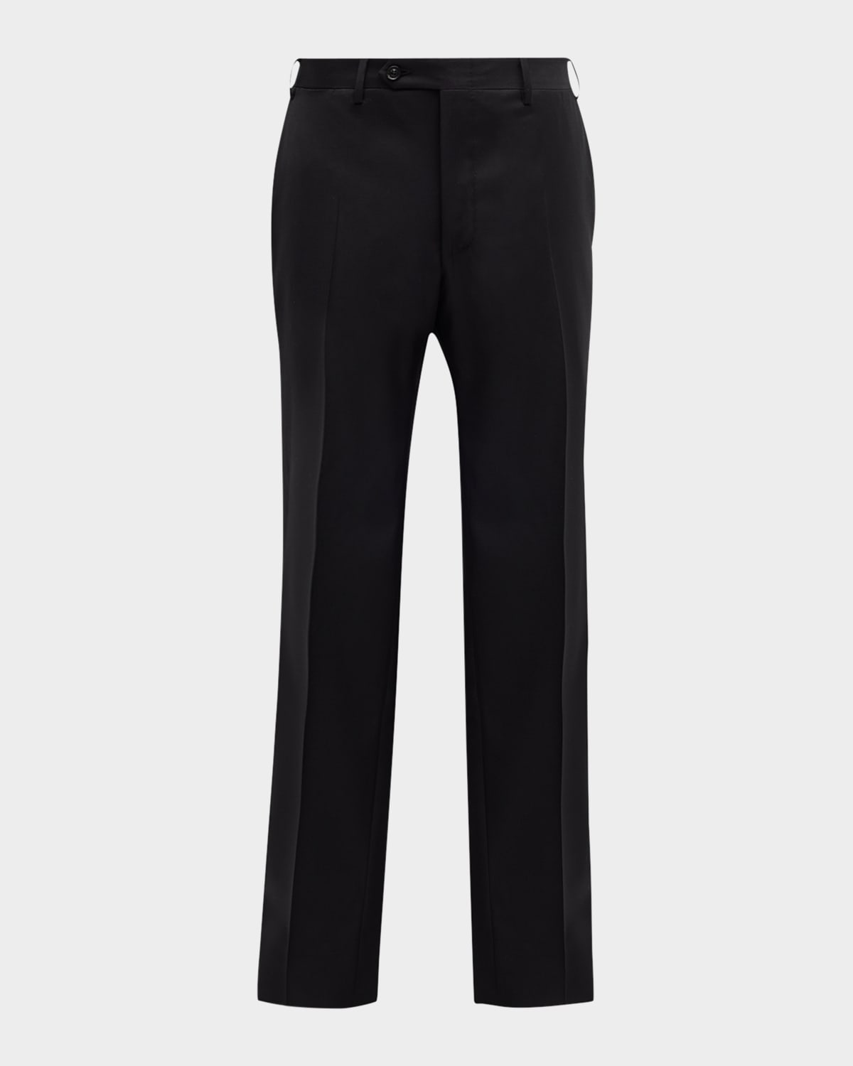 Canali Men's Black Ff Trousers In Charcoal