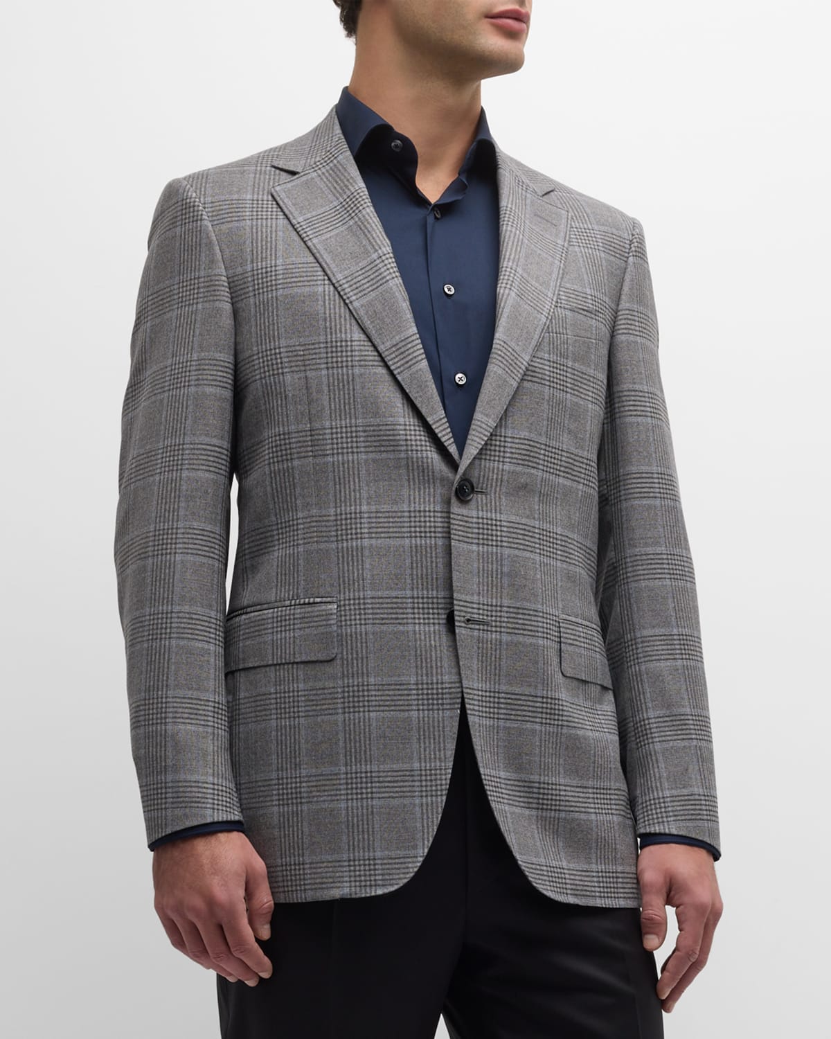 Canali Men's Plaid Wool Sport Coat In Grey
