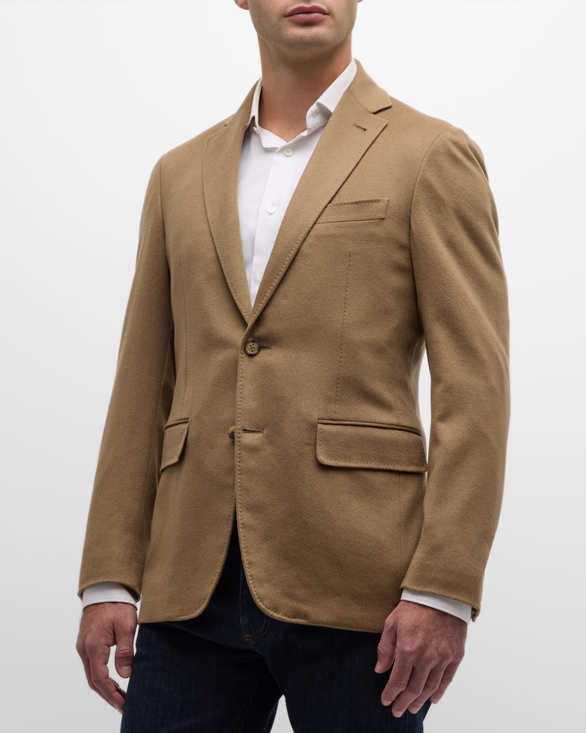 Canali Men's Solid Cashmere Blazer In Tan