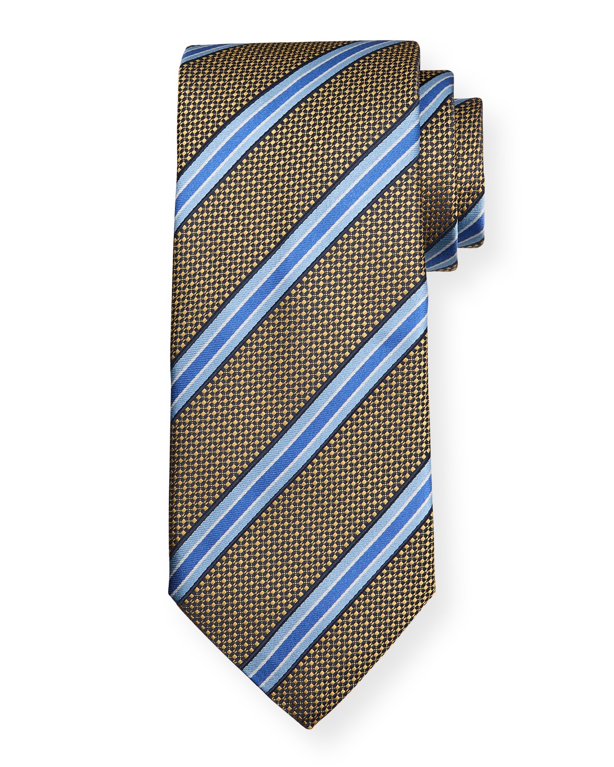 Men's Silk-Cotton Stripe Tie