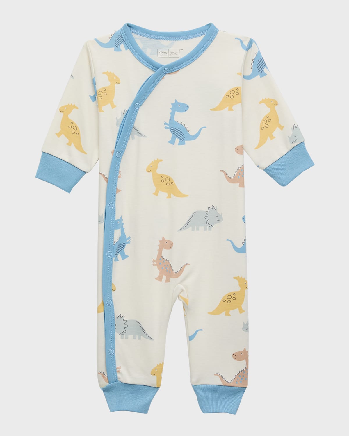 Boy's Dino Party Printed Coverall, Size 3M-18M