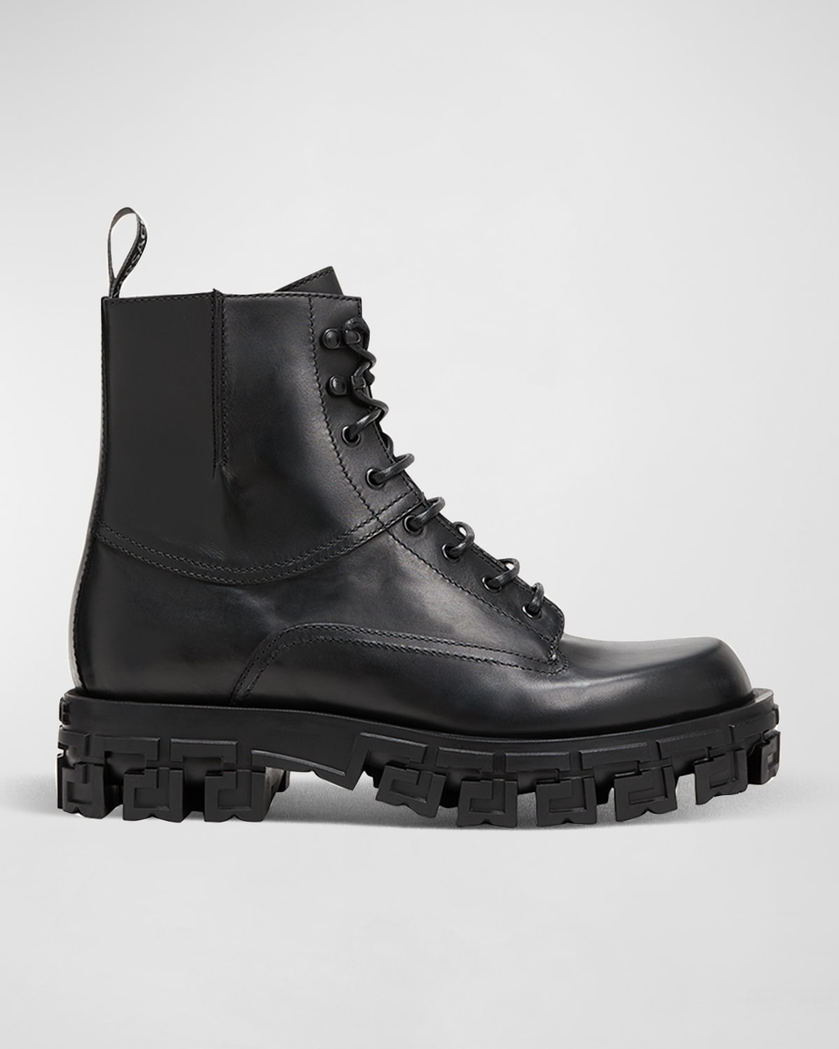 Men's Greca-Sole Leather Combat Boots