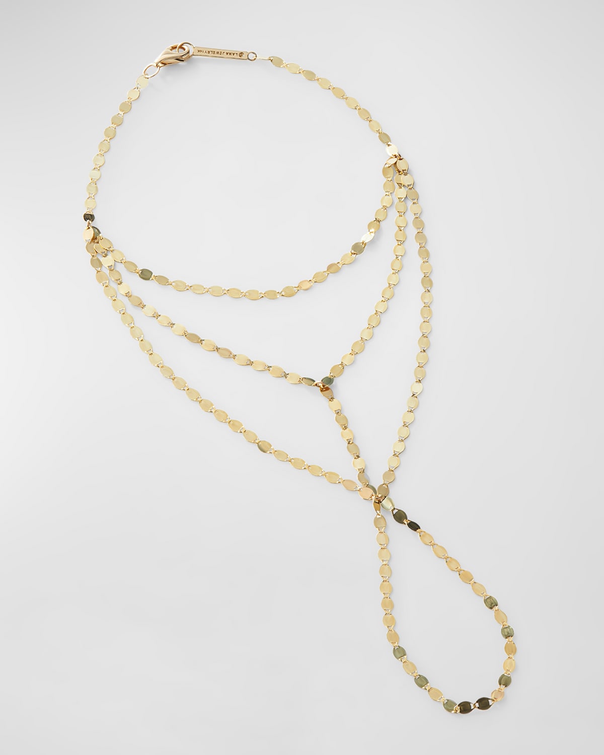 Lana Women's Petite Nude 14k Yellow Gold Multi-strand Hand Lariat Chain