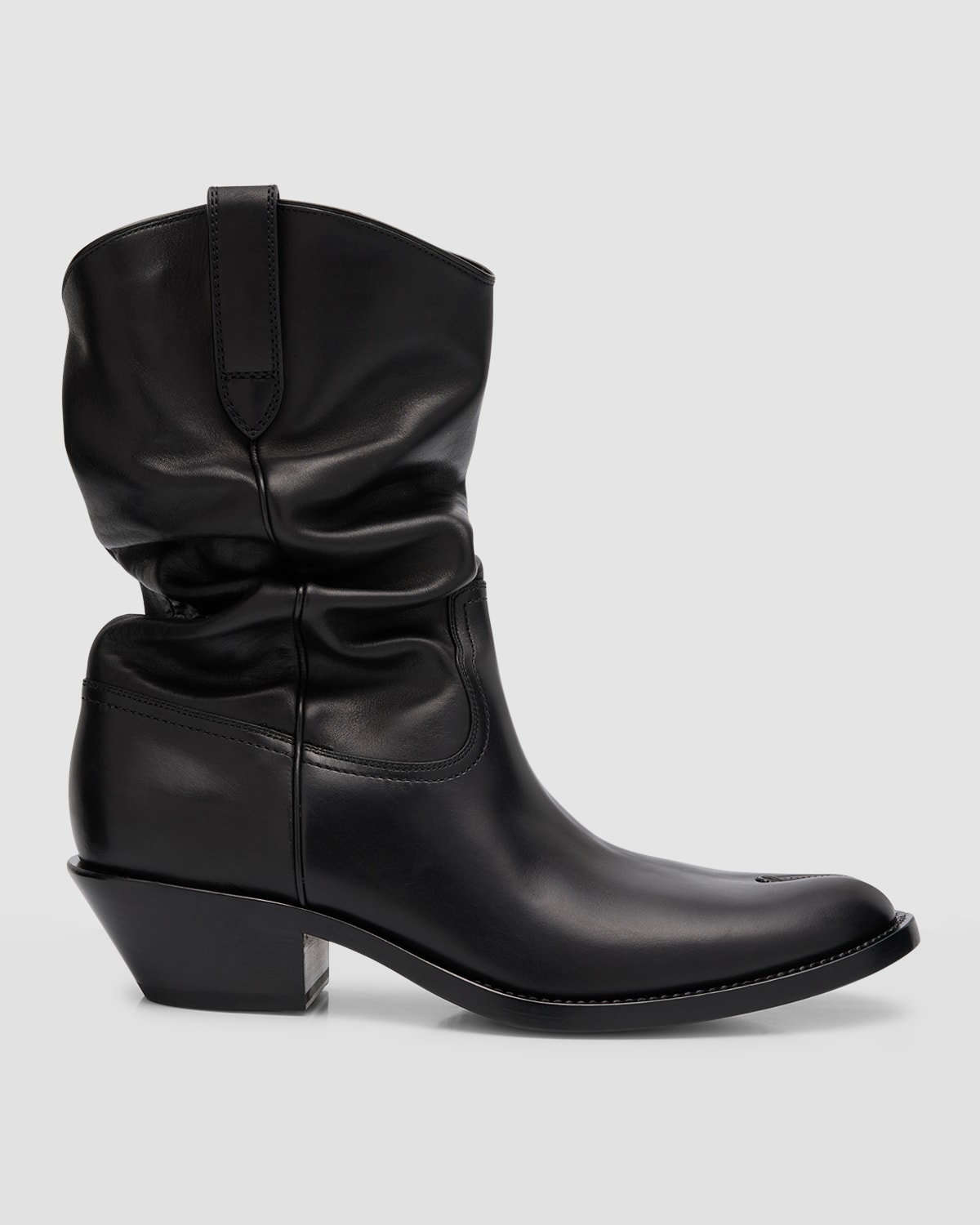 Shop Maison Margiela Men's Tabi Leather Western Boots In Black