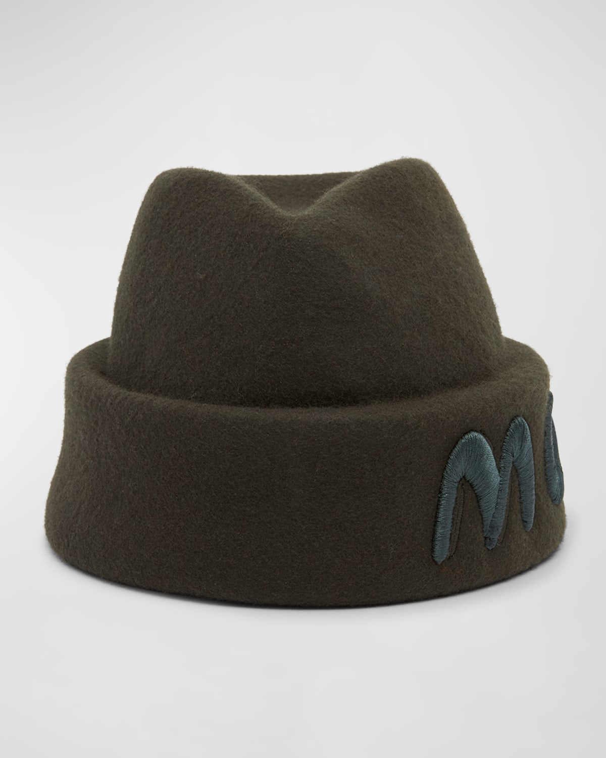 Moncler Genius Men's Moncler X Salehe Bembury Logo Wool Beanie In Olive