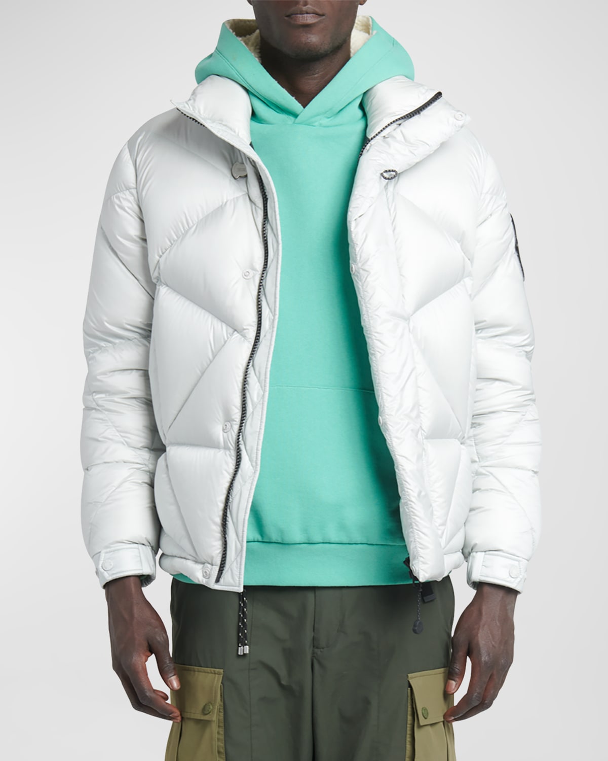 Shop Moncler Genius Moncler X Pharrell Williams Men's Oak Puffer Jacket In Grey