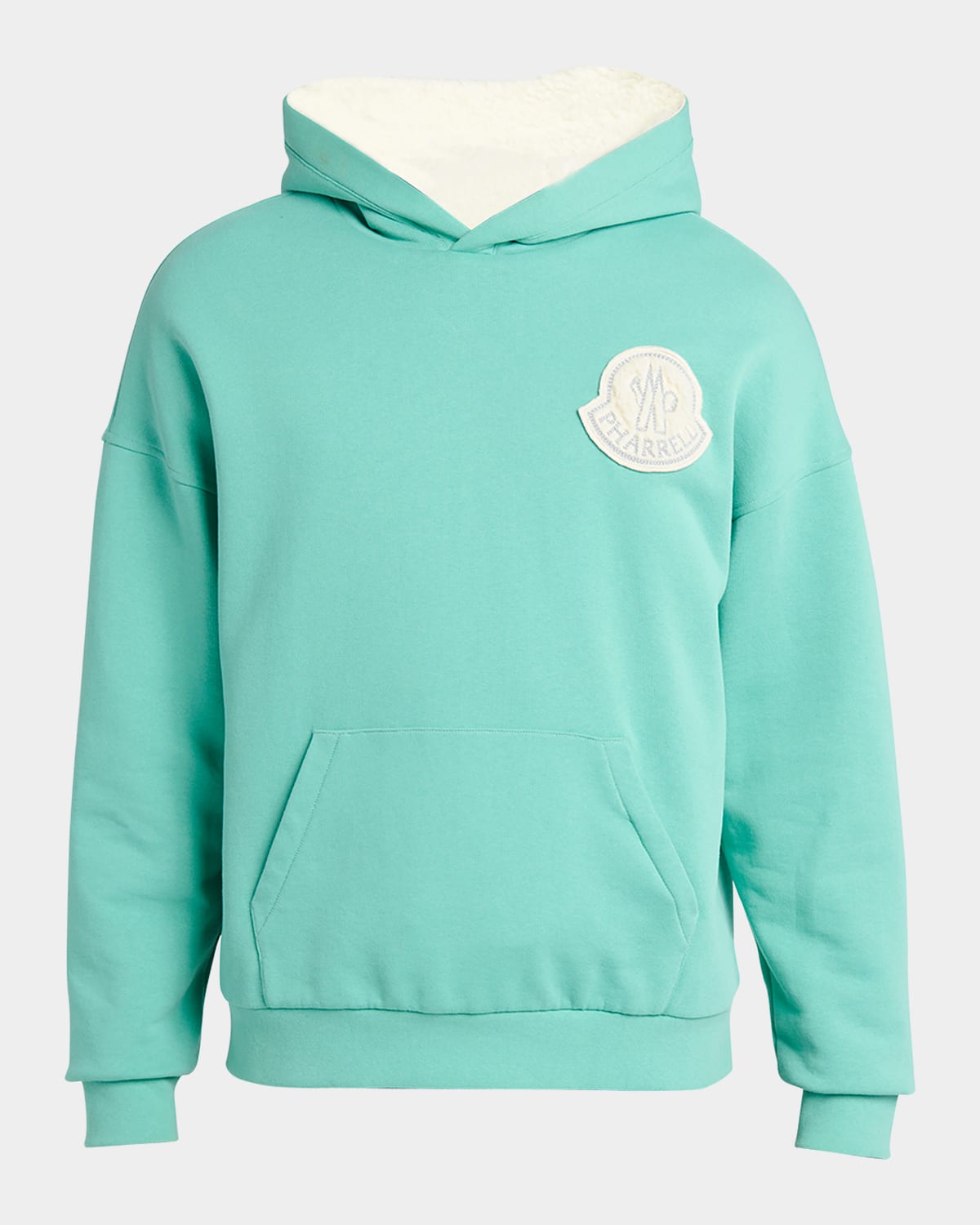 Moncler Genius Moncler X Pharrell Williams Green Patch Reversible Hoodie In Dark Green