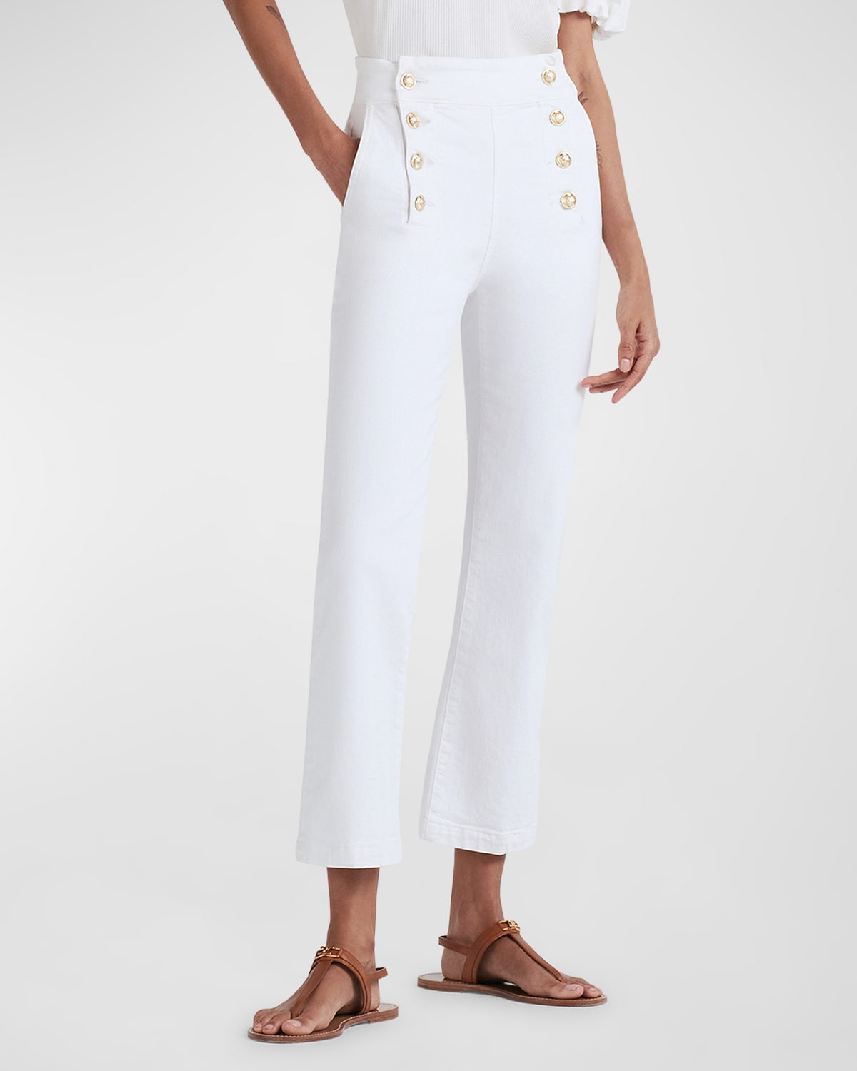 Elle Sailor Cropped Flare Jeans