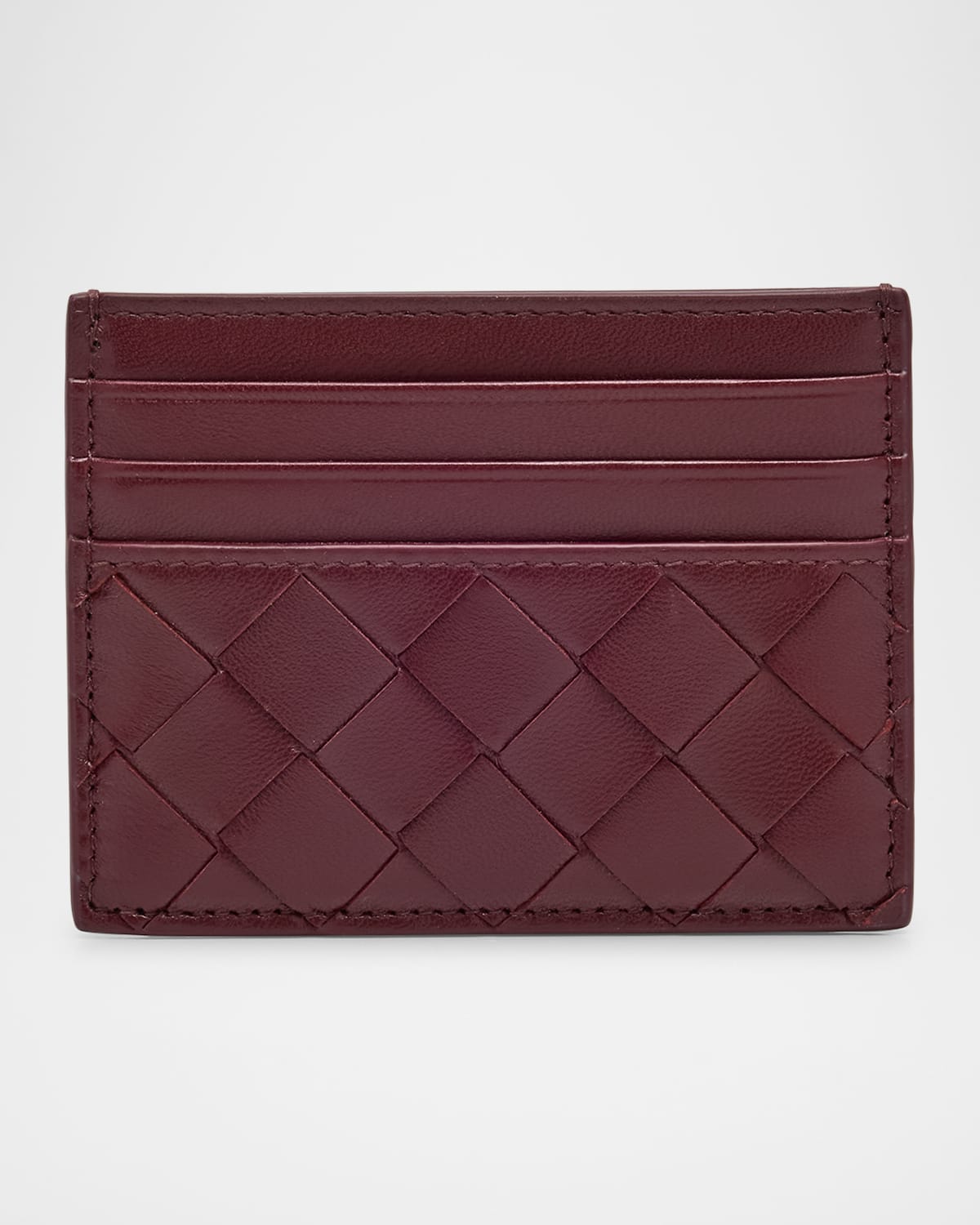 Bottega Veneta Intrecciato Credit Card Case In Barolo