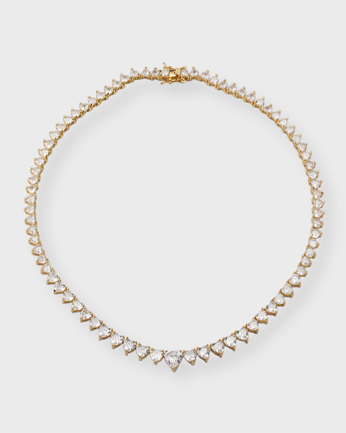 Tai Heart Shaped Cubic Zirconia Tennis Necklace In Gold