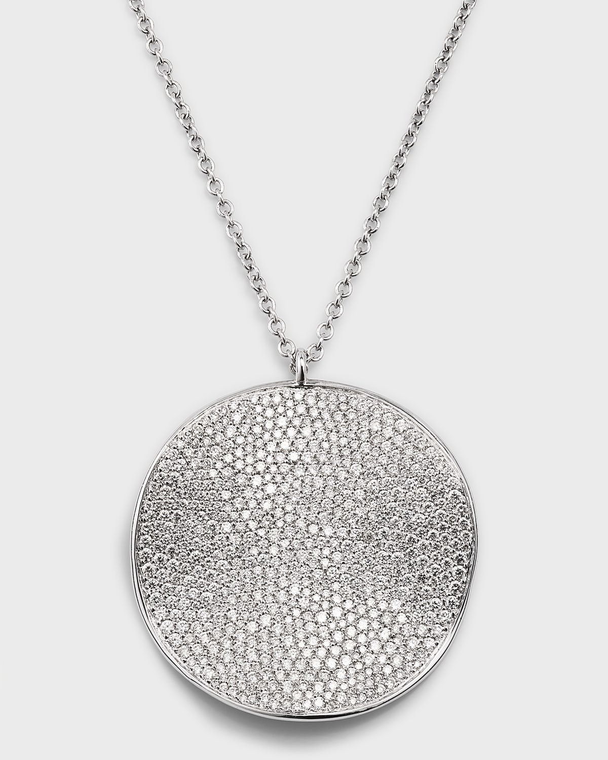 Ippolita 18k White Gold Stardust Extra Large Flower Disc Pendant Necklace With Diamonds In Metallic