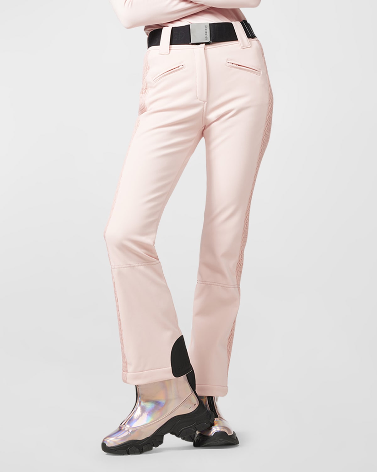 Shop Goldbergh Brooke Slim-fit Smocked Ski Pants In Cotton Candy