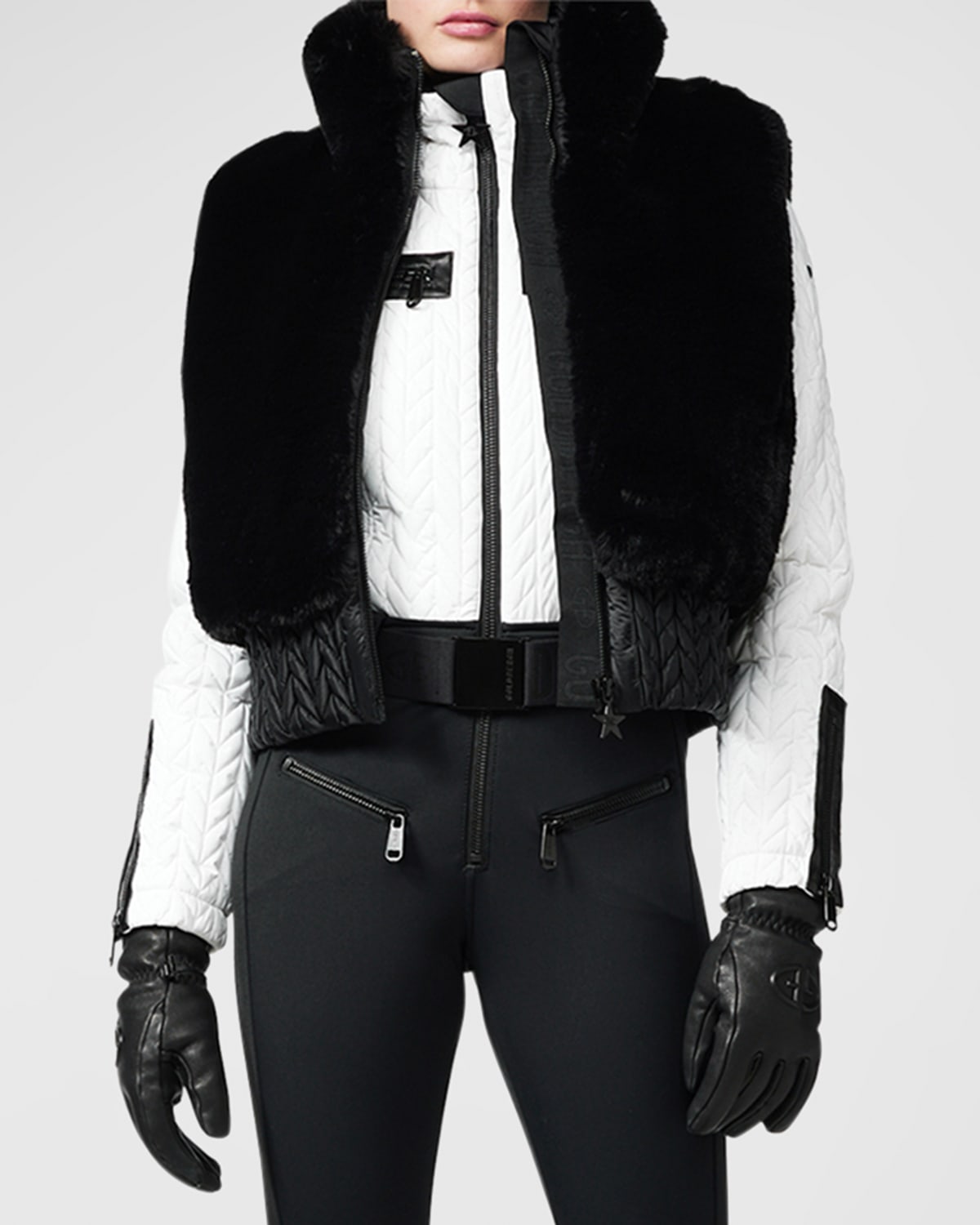 Shop Goldbergh Sophia Faux Fur Bodywarmer Vest In Black