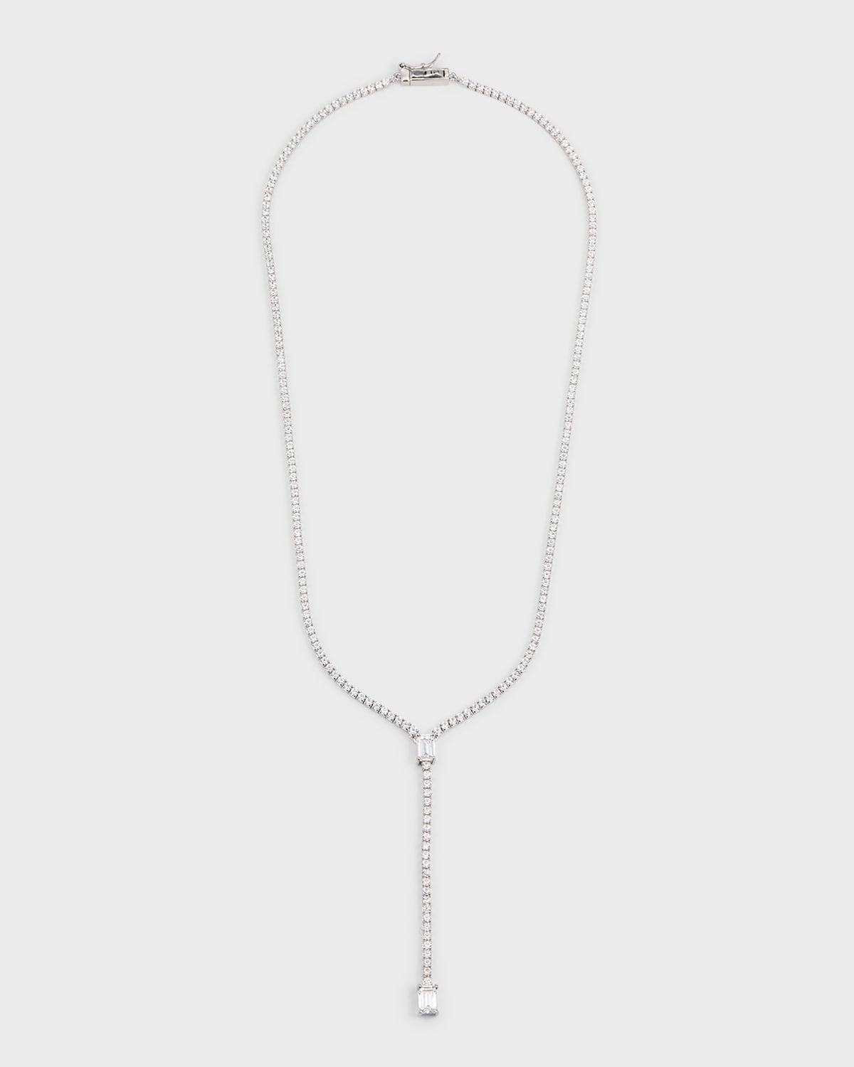 Golconda By Kenneth Jay Lane Mixed-cut Cubic Zirconia Y-drop Necklace In Silver