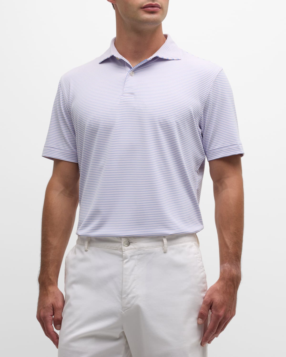 Peter Millar Crown Crafted Ambrose Jersey Performance Polo In Misty Rose