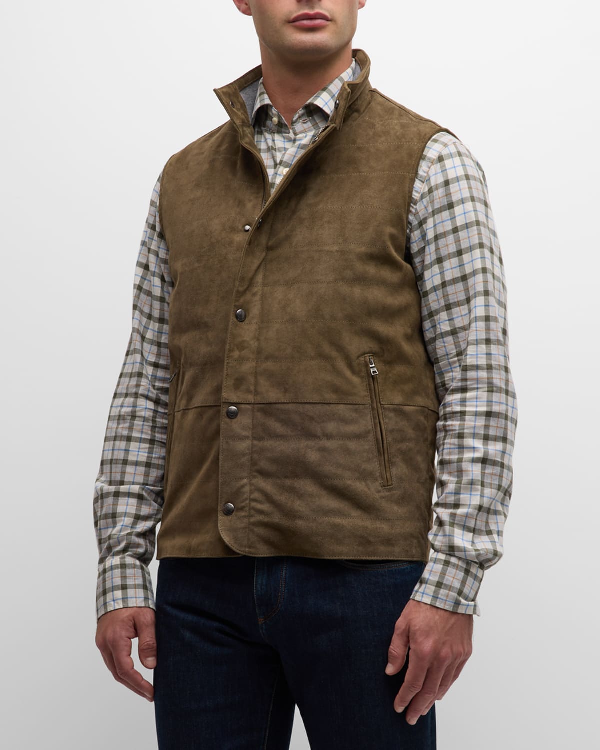 Crown Crafted Vantage Suede Vest In Loden