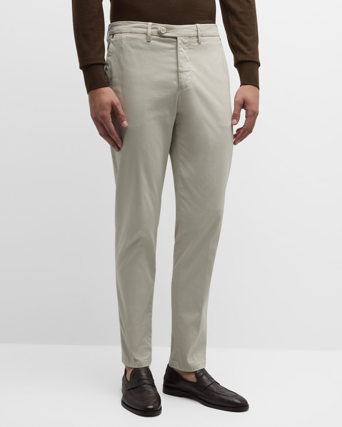 Marco Pescarolo Men's Supima Cotton Dress Trousers In Beige