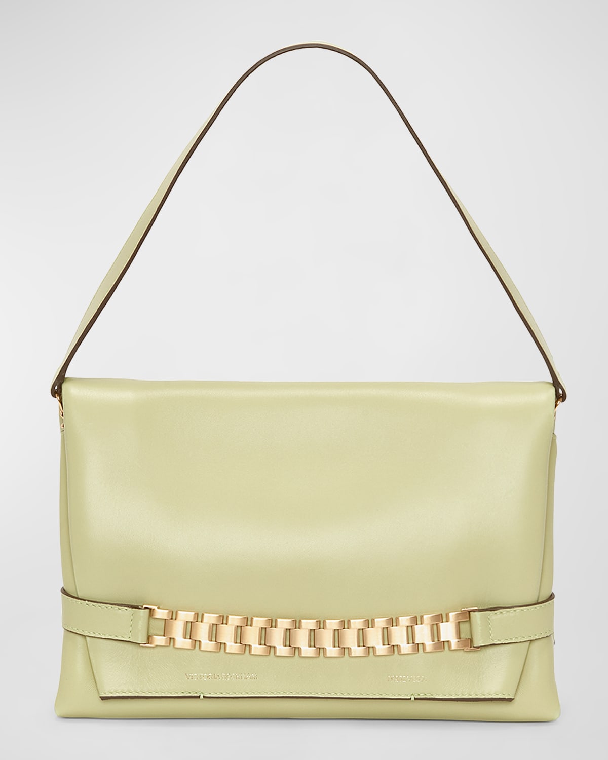 Victoria Beckham Chain Pouch Leather Shoulder Bag In Avocado