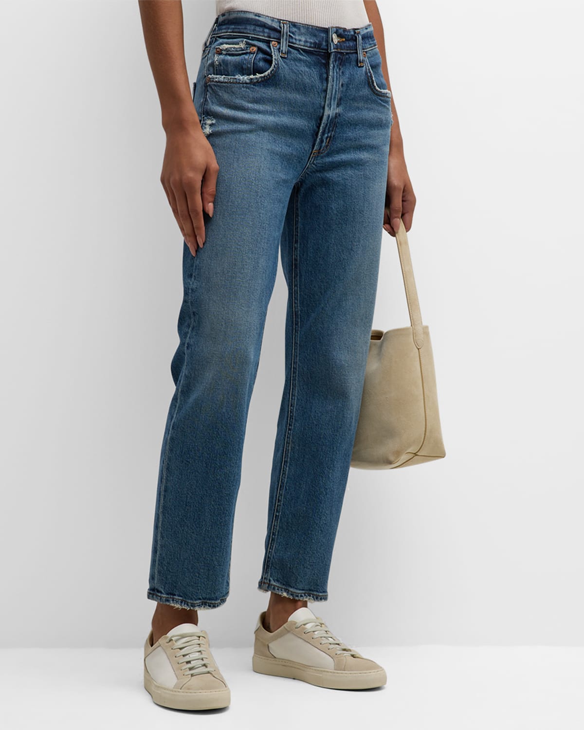AGOLDE KYE MID-RISE STRAIGHT CROPPED JEANS