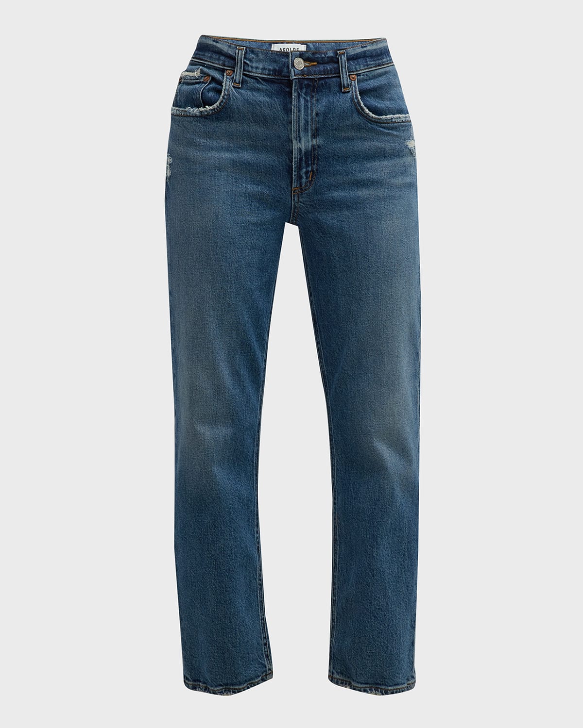 Kye Mid-Rise Straight Cropped Jeans