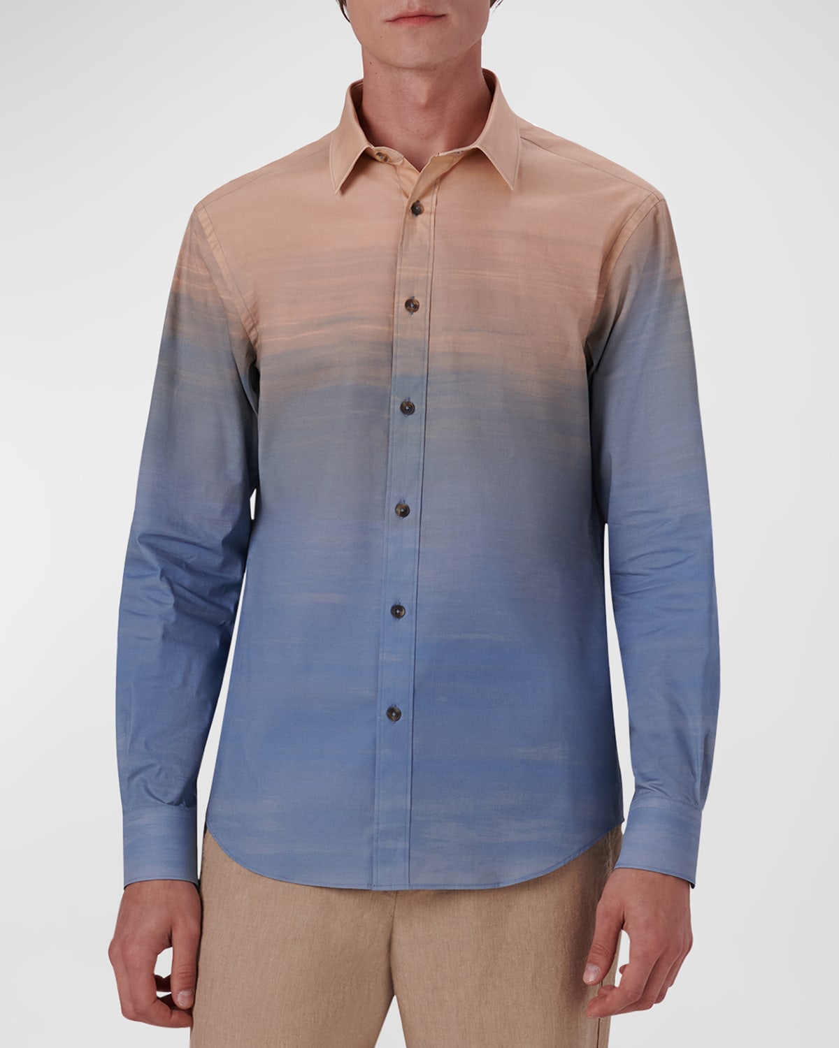 Bugatchi Men's Slim Fit Cotton-stretch Sport Shirt In Air Blue