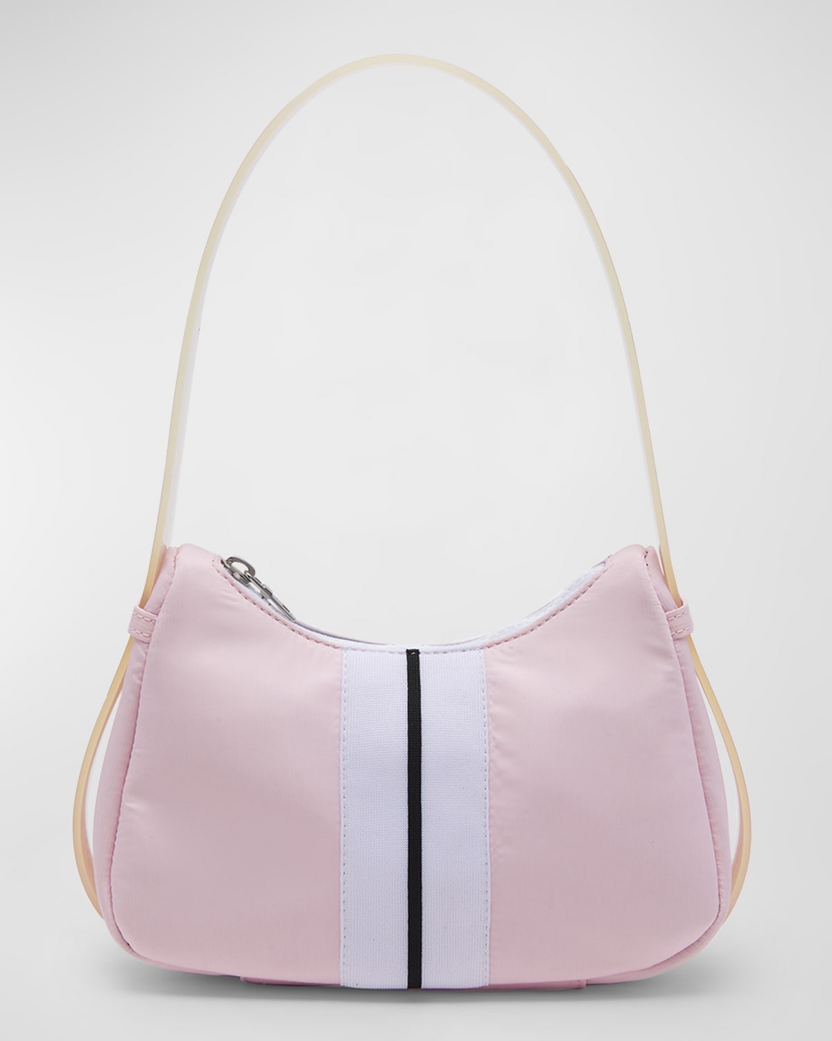 Shop Palm Angels Girl's Mini Striped Hobo Bag In Pink Fuchsia