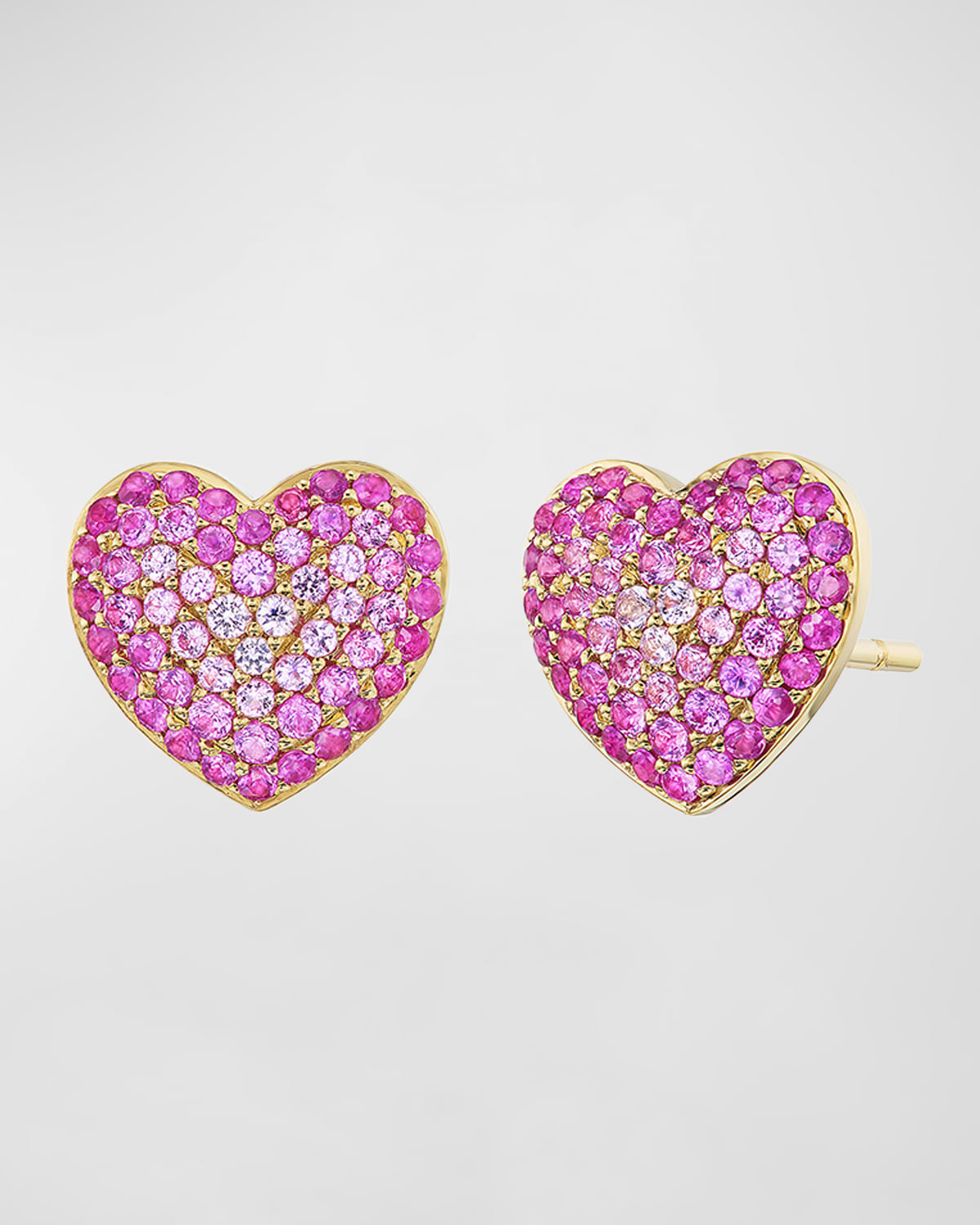 Emily P Wheeler Lucy Stud Earrings In 18k Yellow Gold And Pink Sapphires