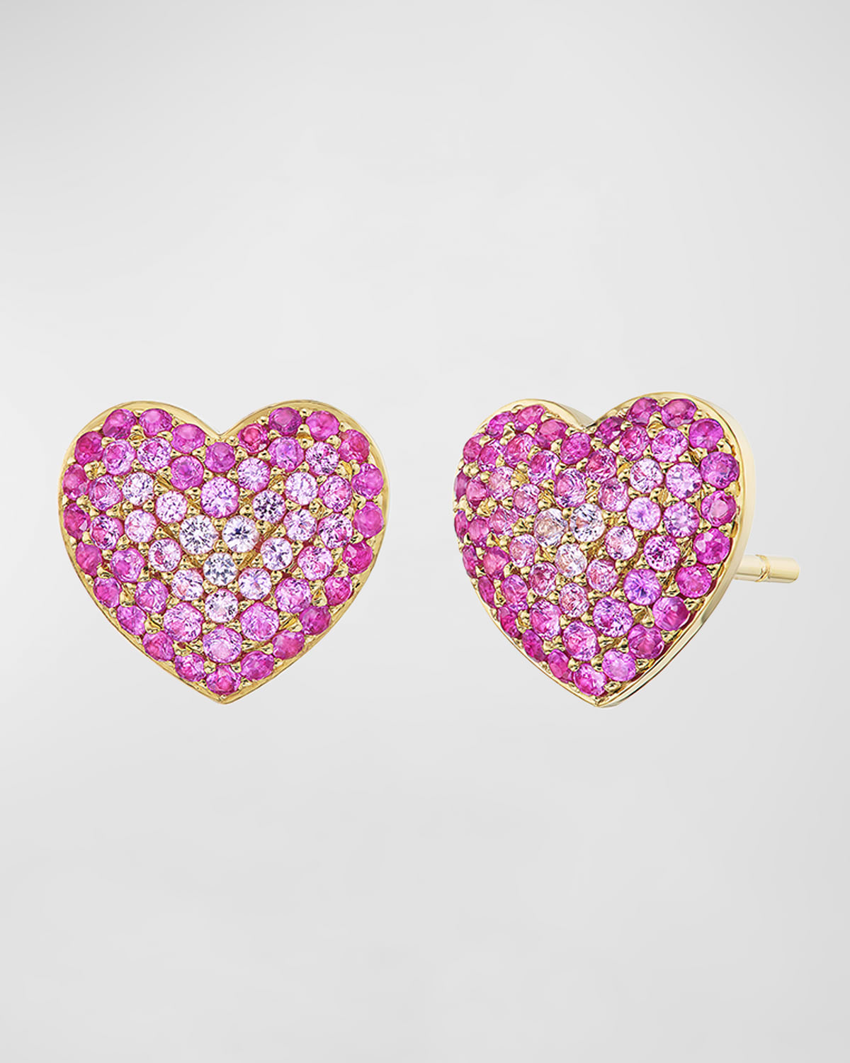 Lucy Stud Earrings in 18K Yellow Gold and Pink Sapphires