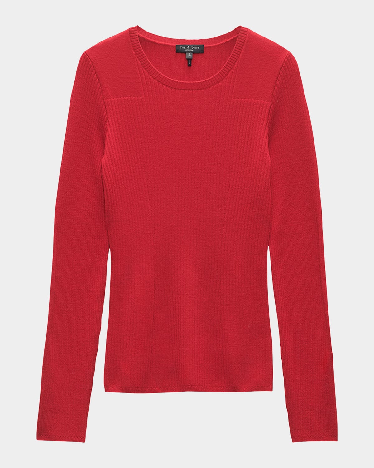 Rag & Bone Audrina Ribbed Crewneck Sweater In Red