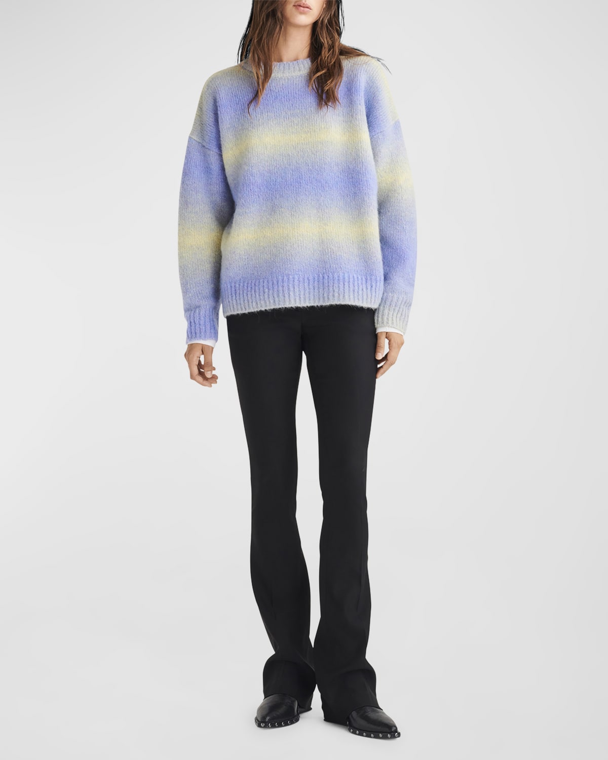 Rag & Bone Holly Crewneck Sweater In Purple Multi