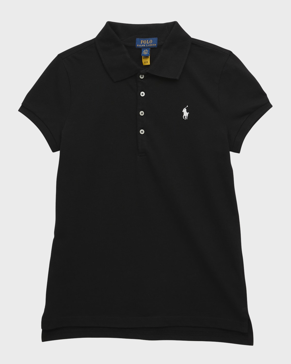 Girl's Short-Sleeve Logo Embroidery Polo Shirt, Size S-XL