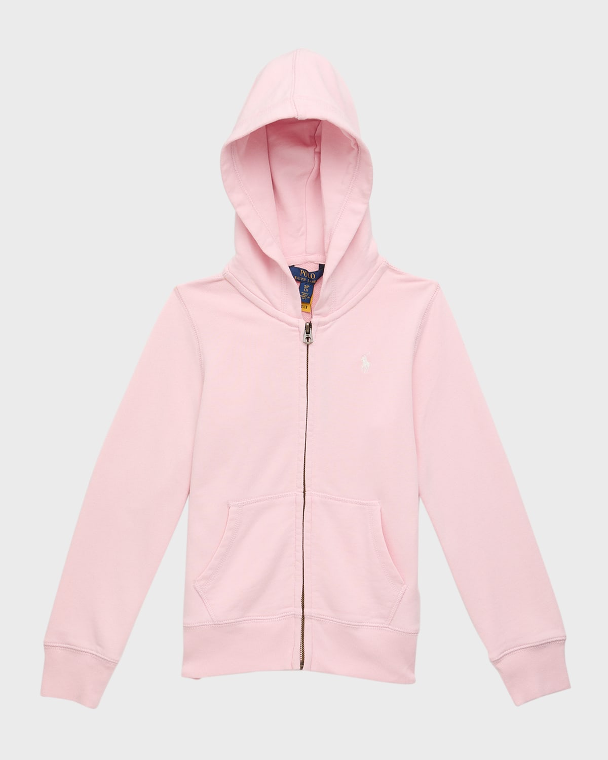 Ralph Lauren Kids' Girl's Classic Embroidered Pony Hoodie In Hint Of Pink