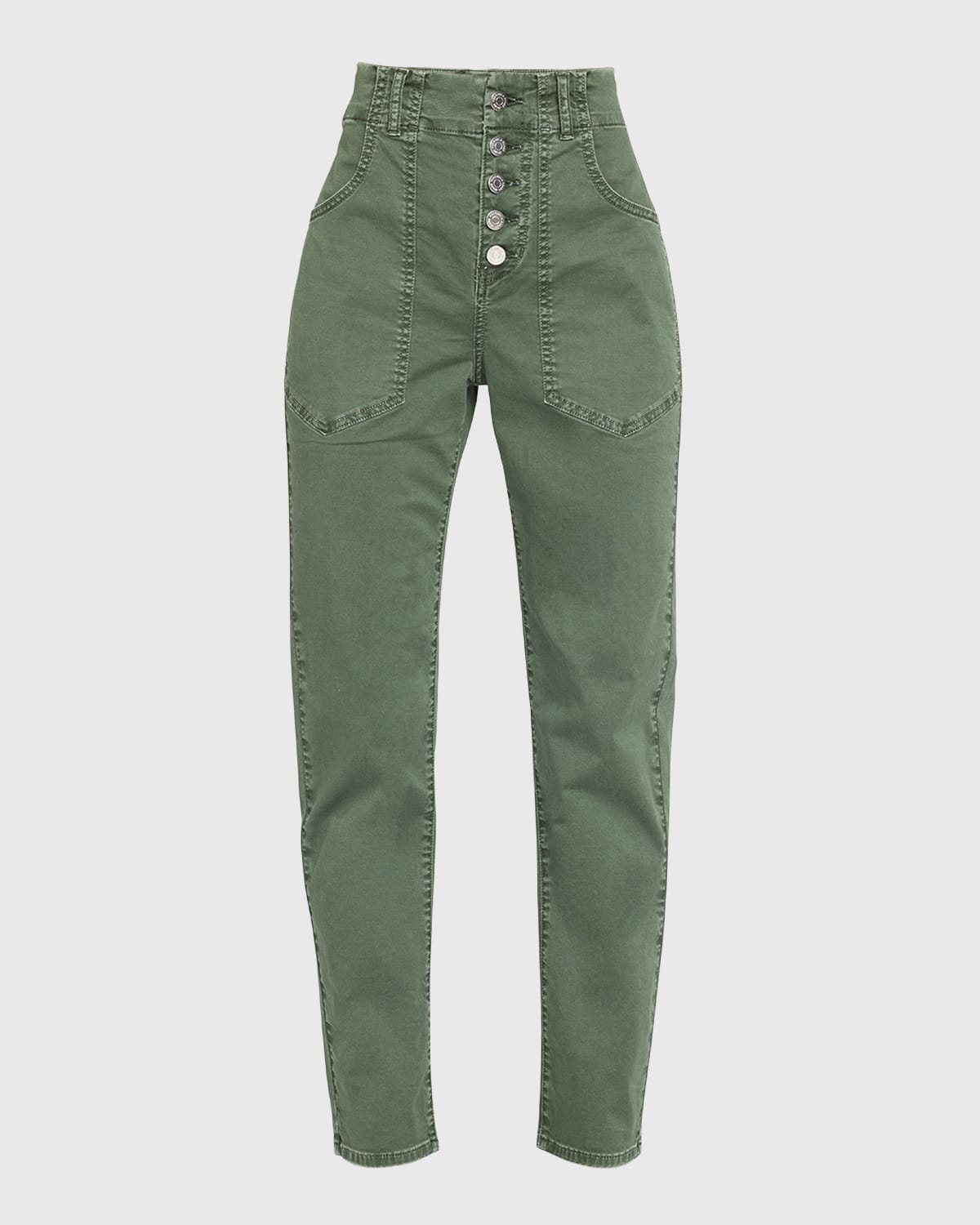 Veronica Beard Jeans Arya Straight-leg Cargo Jeans In Army Green