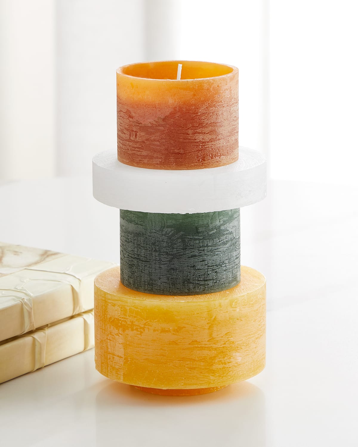 Stan Editions Four High Candle Stack In Greenyellow