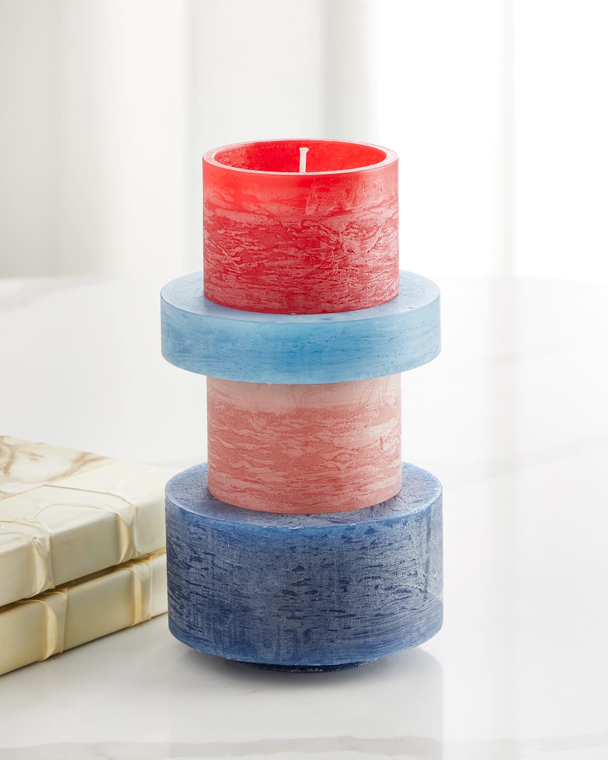 Stan Editions Four High Candle Stack In Redblue