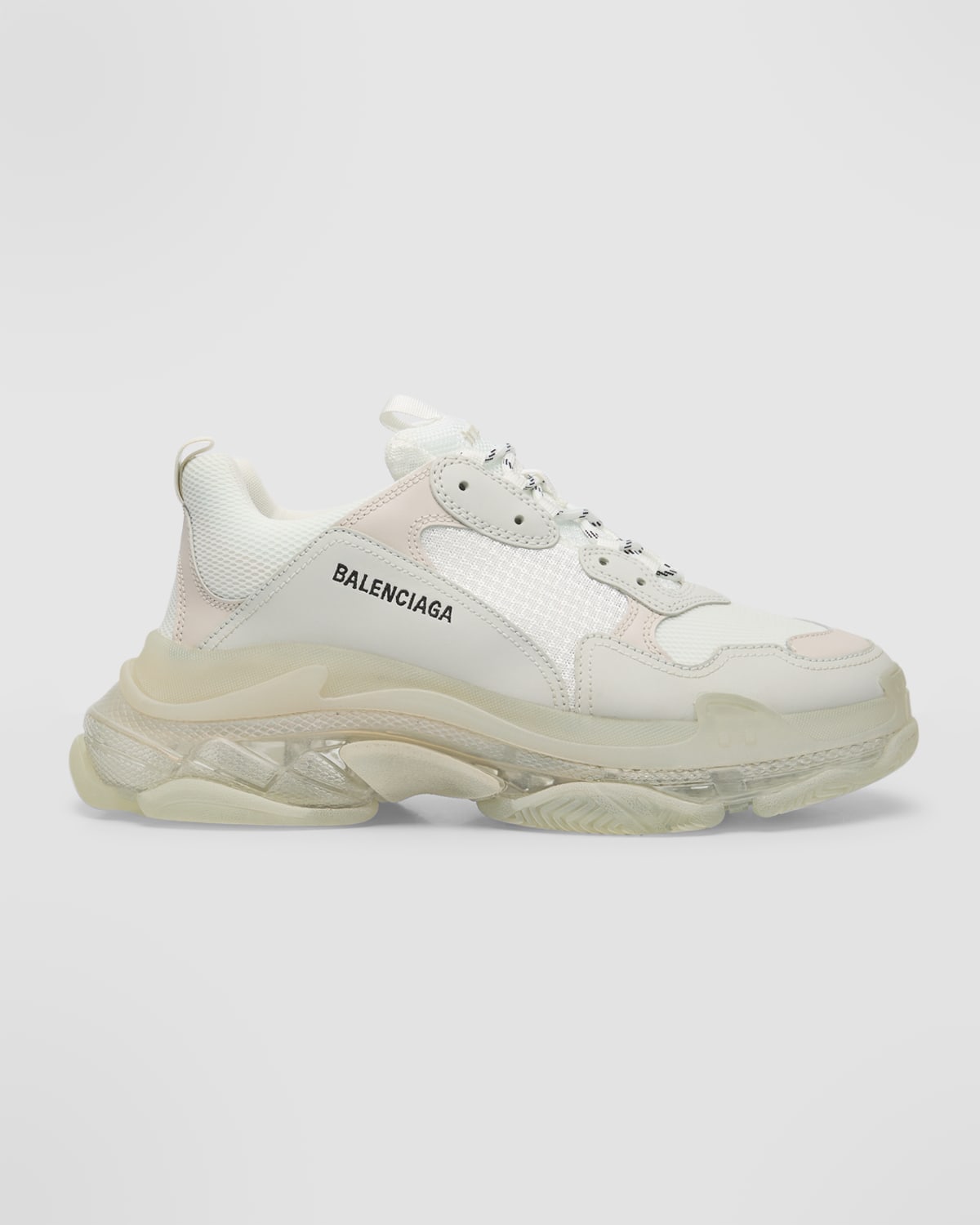 Balenciaga Men's Triple S Clear-sole Sneakers In 9000 White