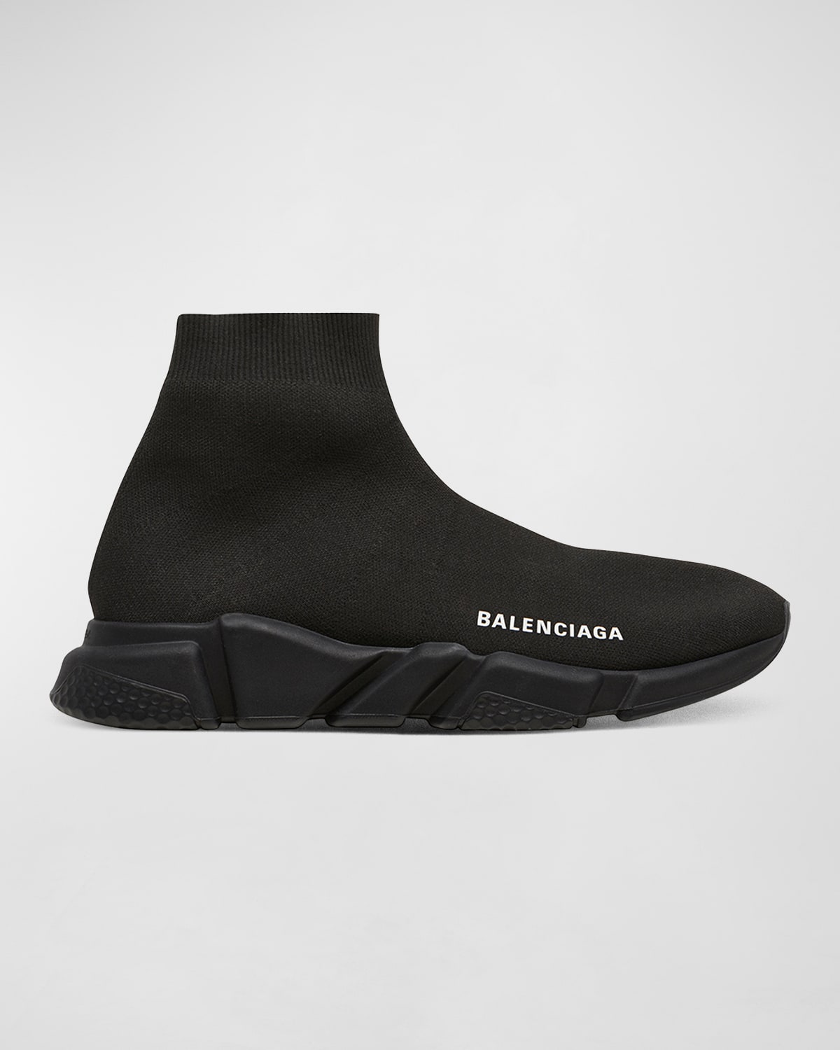 Balenciaga Men's Speed Sneakers With Tonal Sole In 1000 Black