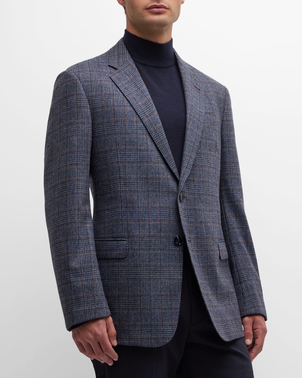 Giorgio Armani Men s Plaid Wool cashmere Sport Coat In Solid Dark
