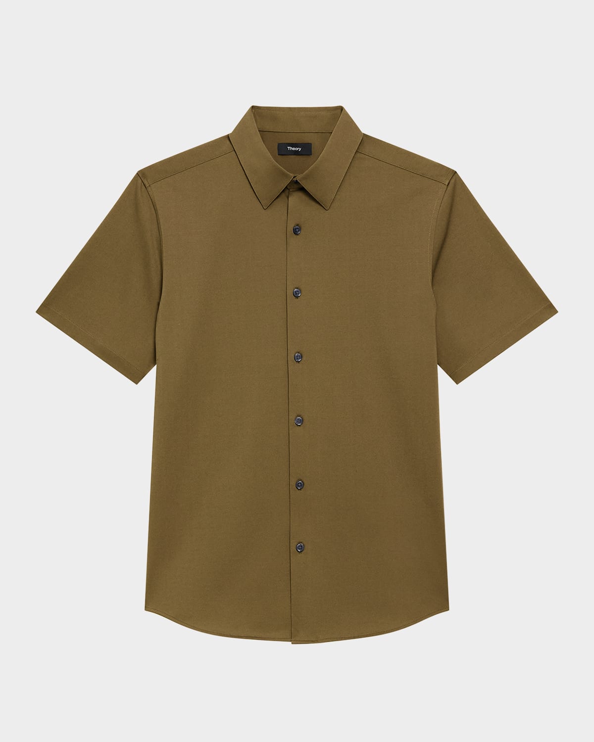 Theory Irving Short-sleeve Shirt In Structure Knit In Green