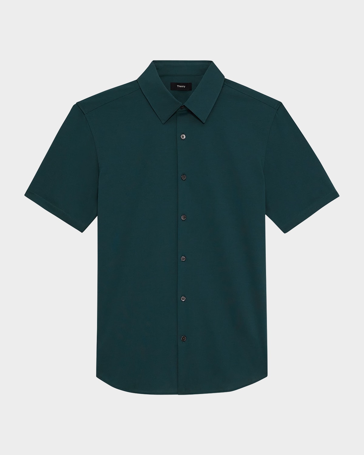 Theory Irving Short Sleeve Button-up Shirt In Cyprss