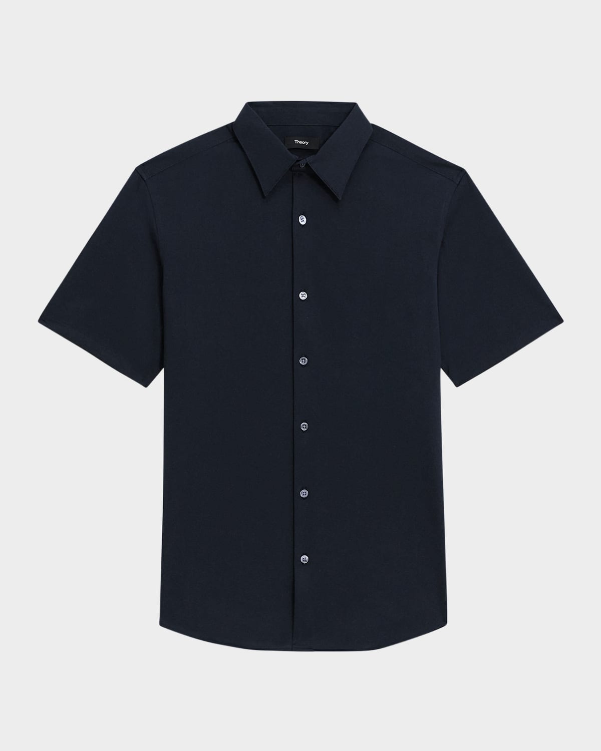 Theory Men's Irving Short Sleeve Shirt In Structure Knit In Eclipse
