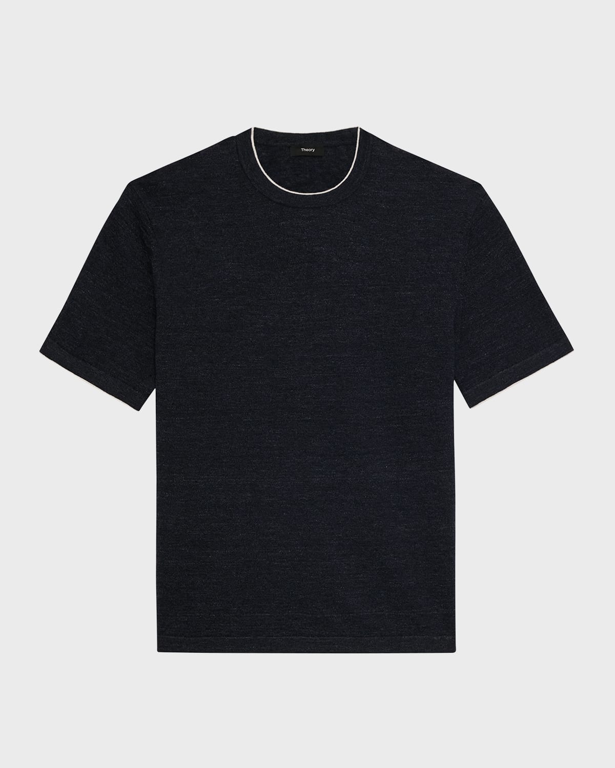 Theory Kolben Linen Blend T-shirt In White/new Baltic