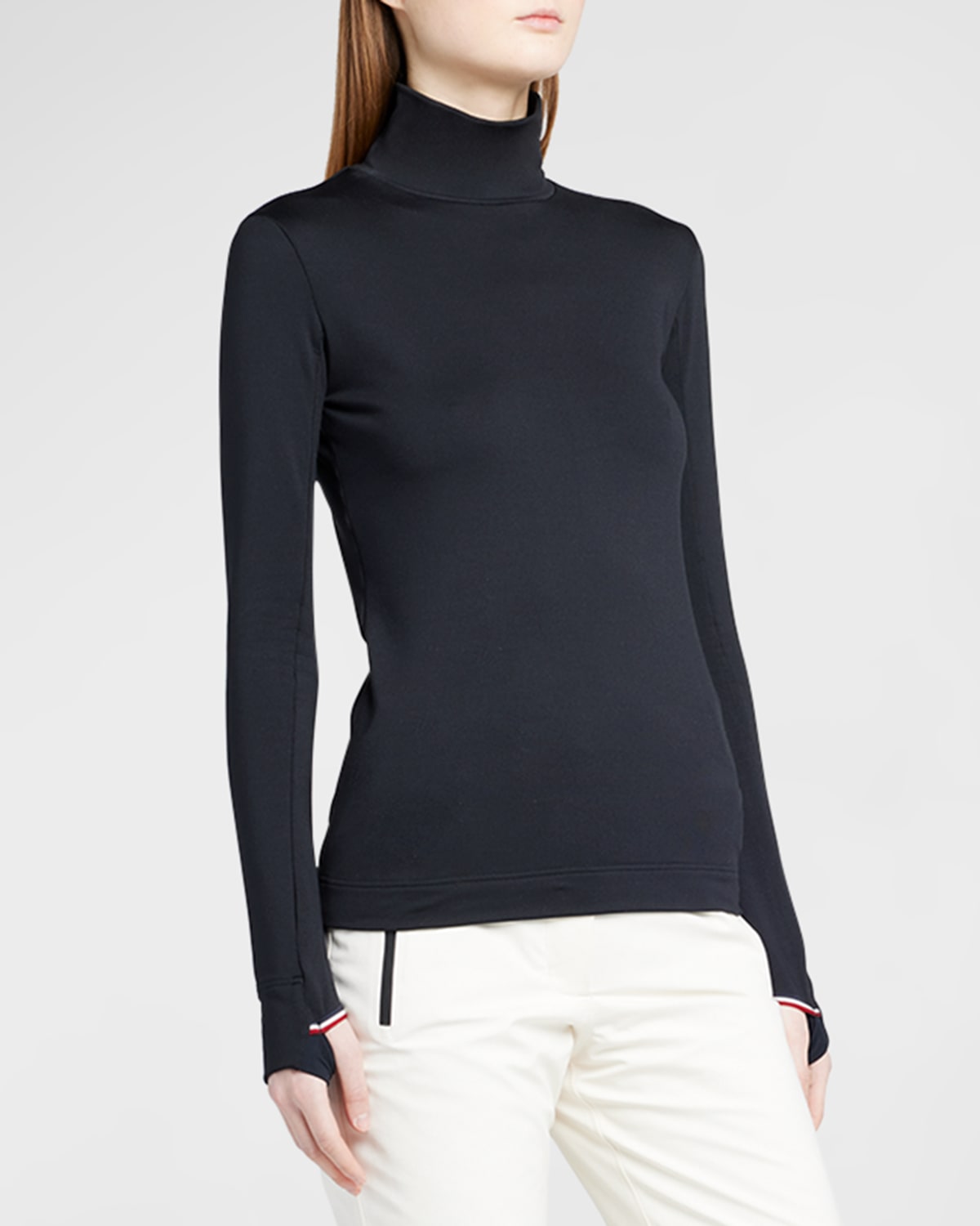 Jersey Turtleneck with Striped Detail