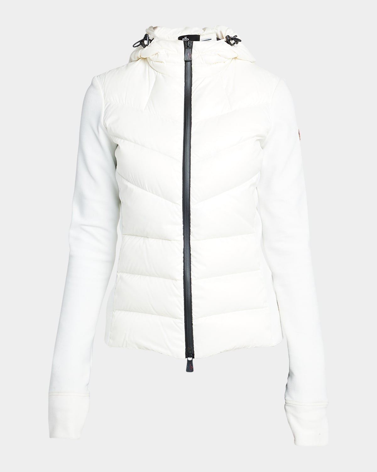 Shop Moncler Puffer Zip-up Cardigan In Natural