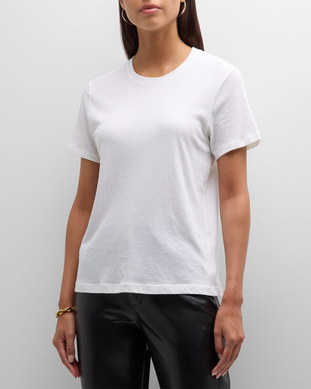 Enza Costa Cashmere Loose Short-sleeve Tee In White